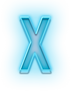 发光镂空字母X字体设计